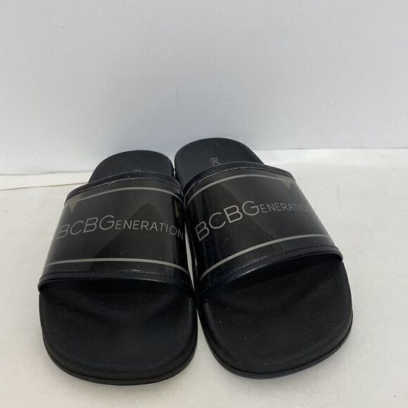 BCBGeneration Women's Black Logo Flip Flop Slides Slippers Size 10 - Picture 2 of 10